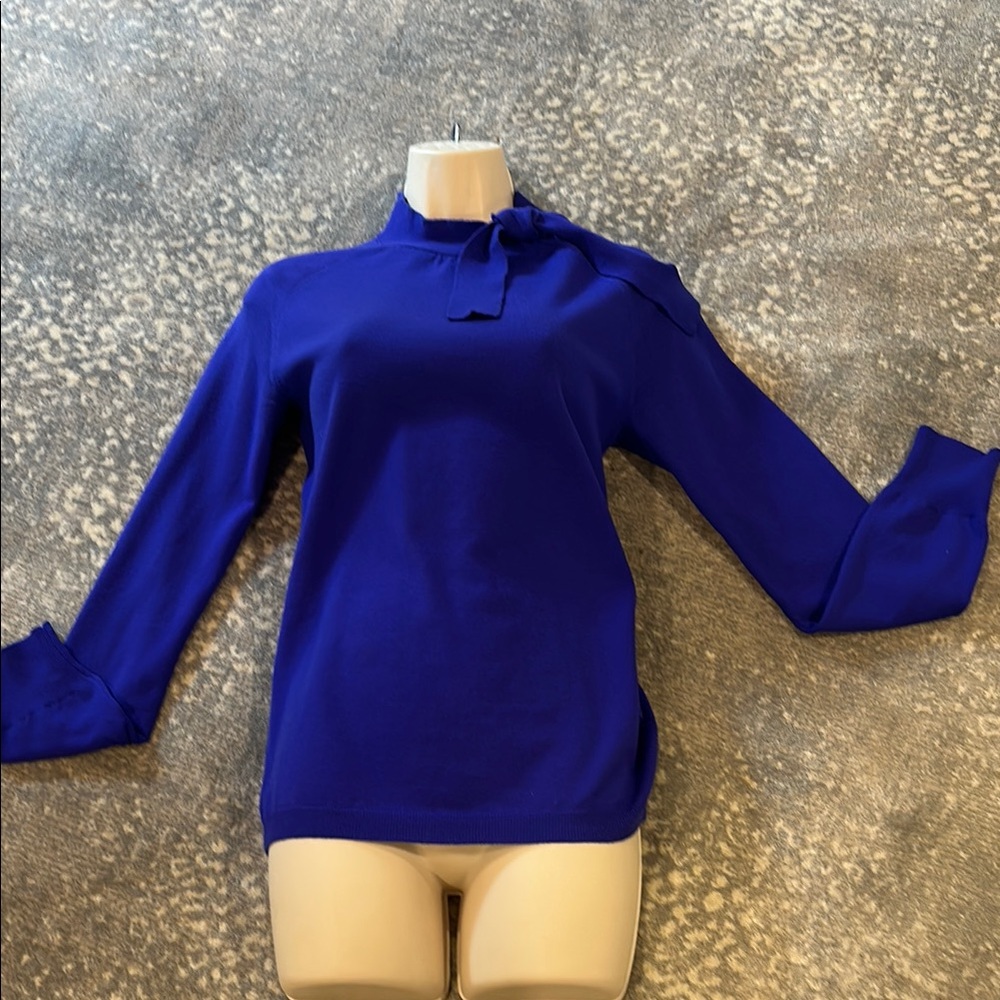 Theory Purple tie neck sweater